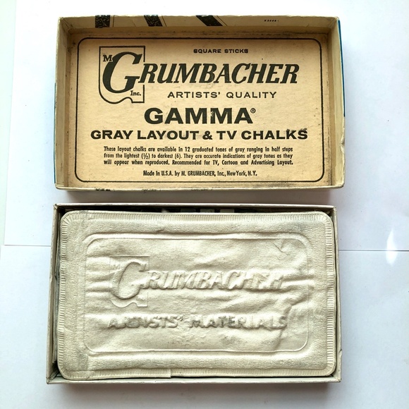 GRUMBACHER Gamma Gray Layout & TV Chalks Set of 12 (665 Like Pastels) - Picture 5 of 12